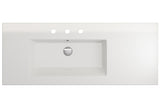 BOCCHI Ravenna 48" Rectangle Wallmount Fireclay Bathroom Sink, White, 3 Faucet Hole, 1305-001-0127