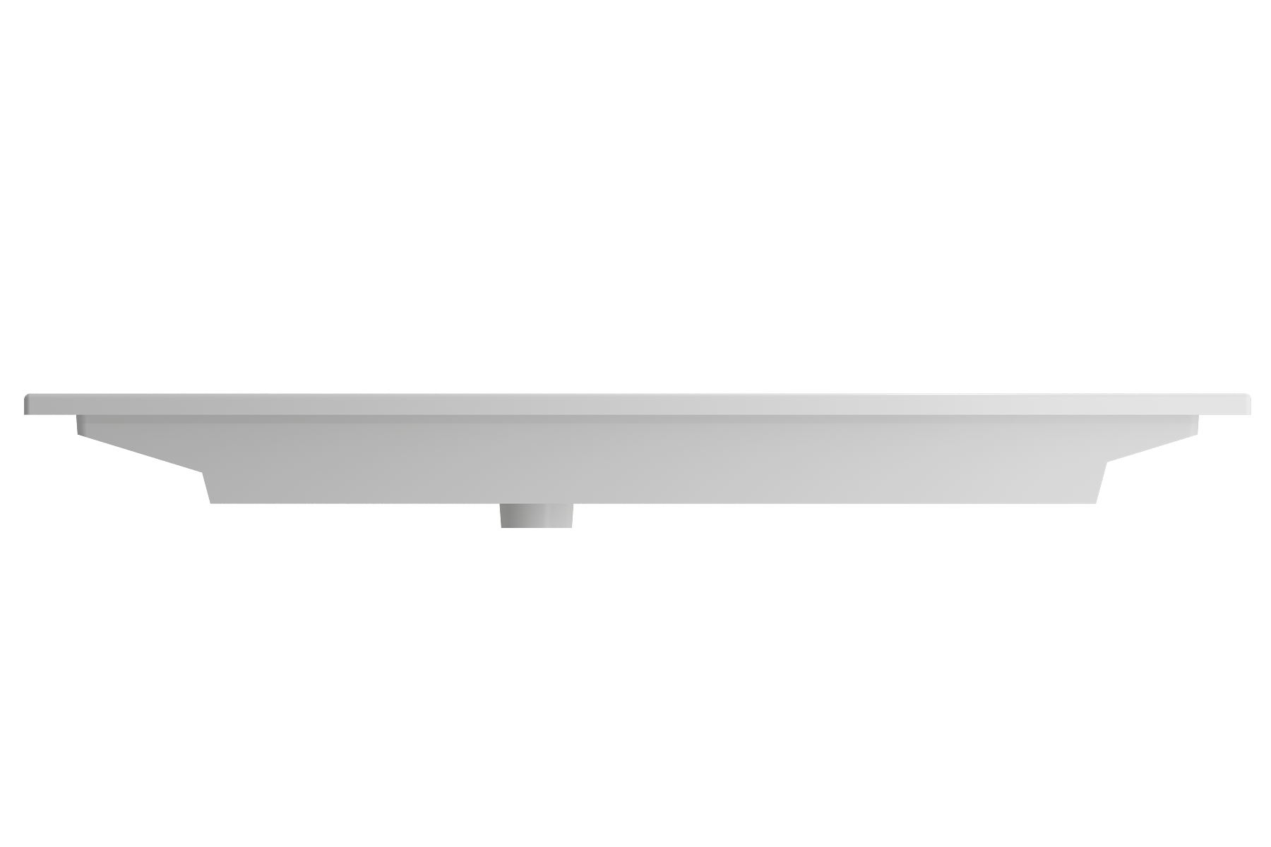 BOCCHI Ravenna 48" Rectangle Wallmount Fireclay Bathroom Sink, Matte White, Single Faucet Hole, 1305-002-0126