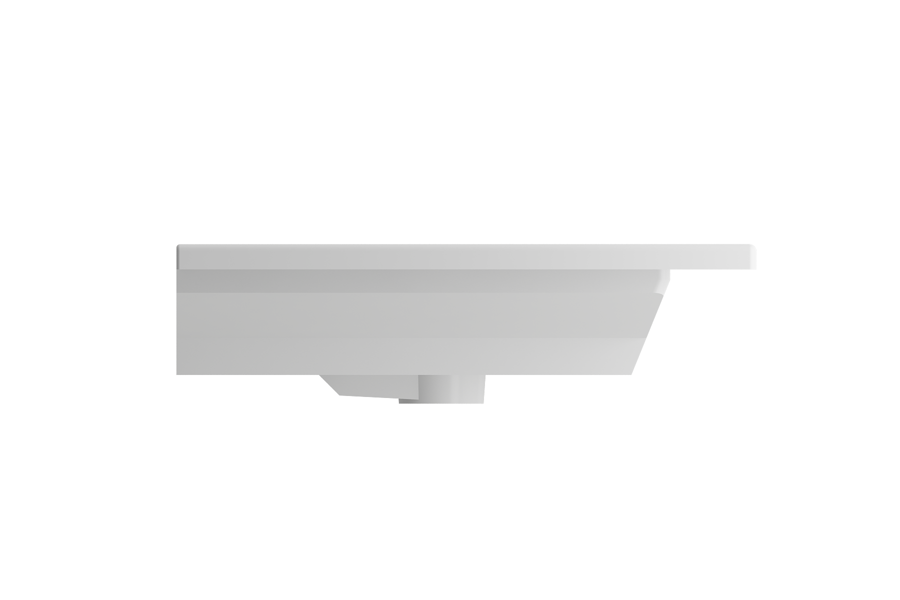 BOCCHI Ravenna 48" Rectangle Wallmount Fireclay Bathroom Sink, Matte White, Single Faucet Hole, 1305-002-0126