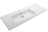 BOCCHI Ravenna 48" Rectangle Wallmount Fireclay Bathroom Sink, Matte White, Single Faucet Hole, 1305-002-0126