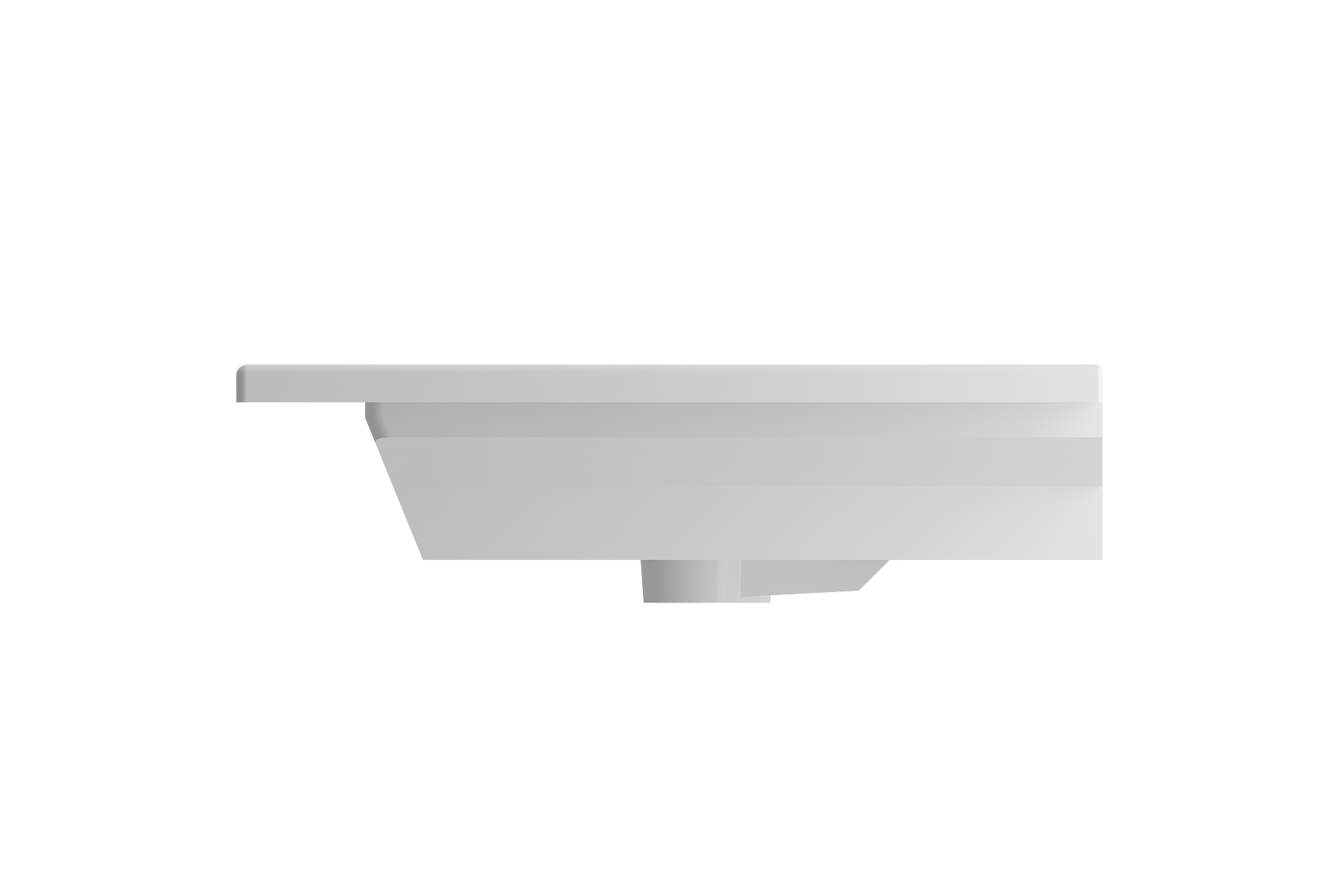 BOCCHI Ravenna 48" Rectangle Wallmount Fireclay Bathroom Sink, Matte White, Single Faucet Hole, 1305-002-0126