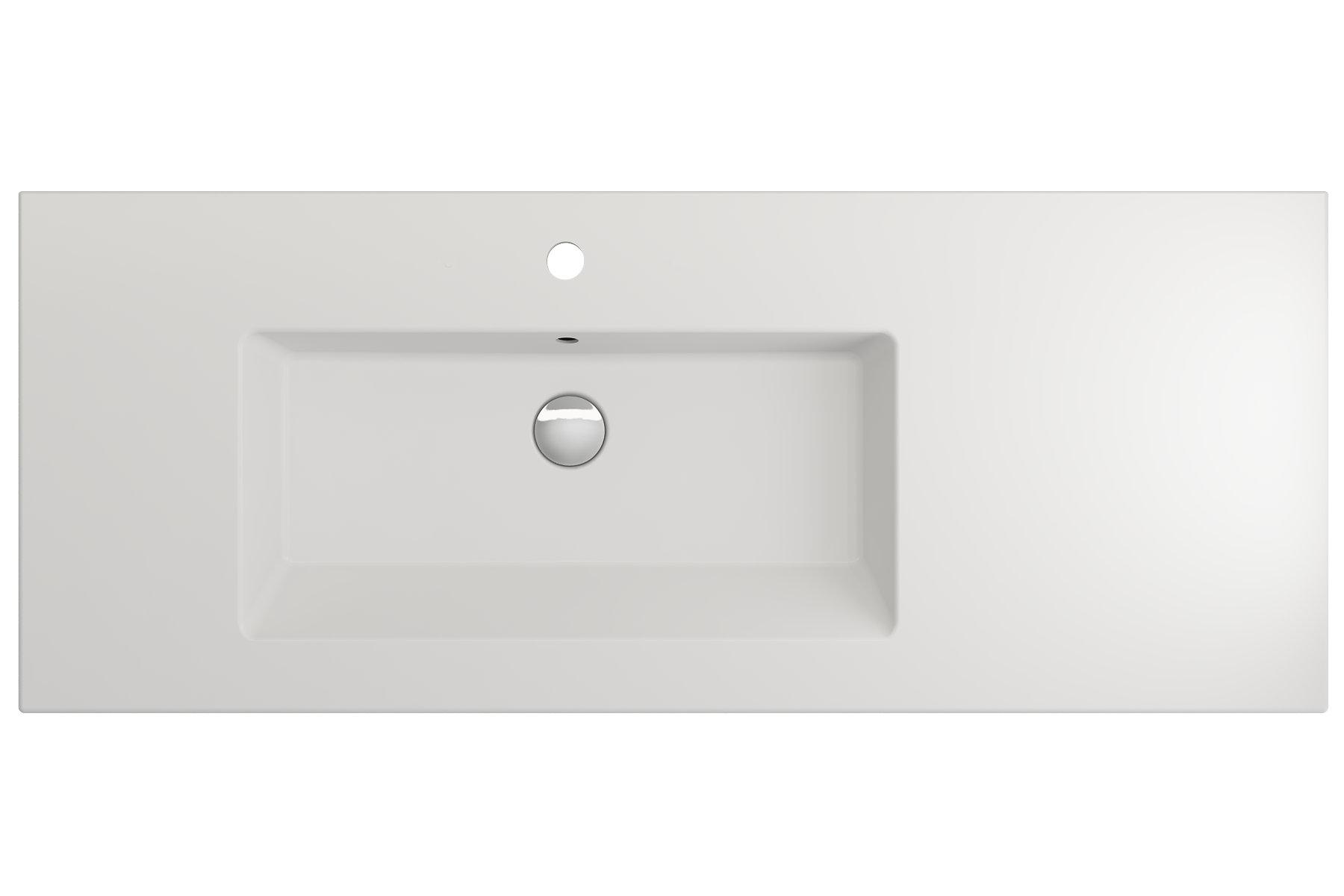 BOCCHI Ravenna 48" Rectangle Wallmount Fireclay Bathroom Sink, Matte White, Single Faucet Hole, 1305-002-0126