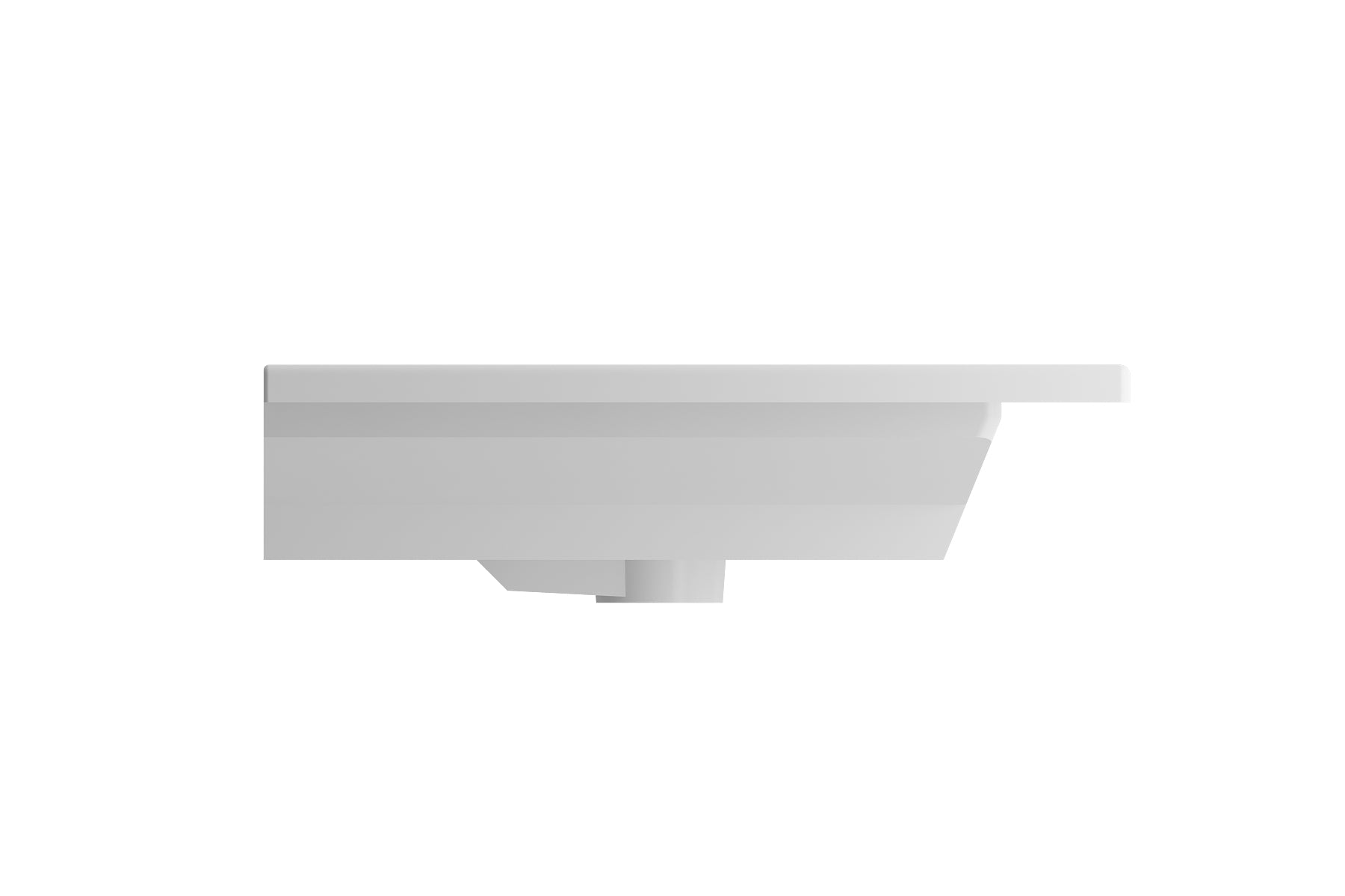 BOCCHI Ravenna 48" Rectangle Wallmount Fireclay Bathroom Sink, Matte White, 3 Faucet Hole, 1305-002-0127