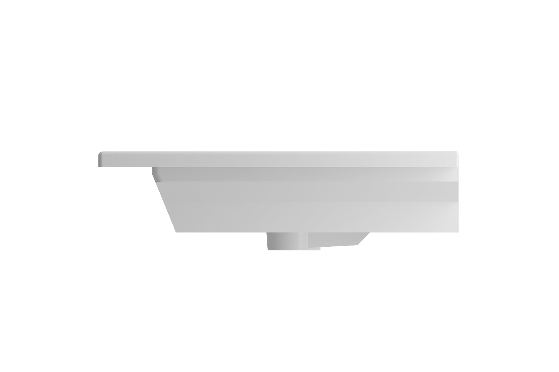 BOCCHI Ravenna 48" Rectangle Wallmount Fireclay Bathroom Sink, Matte White, 3 Faucet Hole, 1305-002-0127