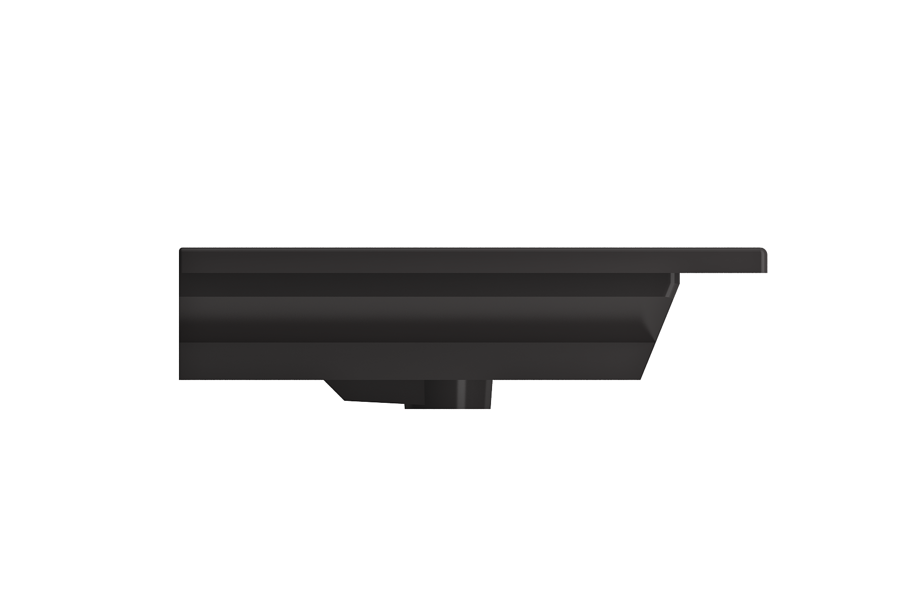 BOCCHI Ravenna 48" Rectangle Wallmount Fireclay Bathroom Sink, Matte Black , 3 Faucet Hole, 1305-004-0127