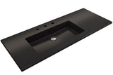 BOCCHI Ravenna 48" Rectangle Wallmount Fireclay Bathroom Sink, Matte Black , 3 Faucet Hole, 1305-004-0127