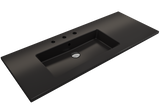 BOCCHI Ravenna 48" Rectangle Wallmount Fireclay Bathroom Sink, Matte Black , 3 Faucet Hole, 1305-004-0127