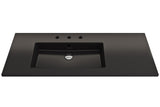 BOCCHI Ravenna 48" Rectangle Wallmount Fireclay Bathroom Sink, Matte Black , 3 Faucet Hole, 1305-004-0127