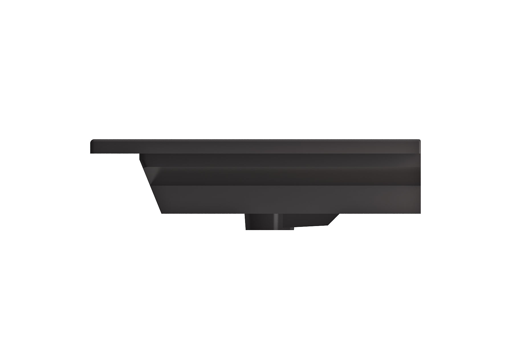 BOCCHI Ravenna 48" Rectangle Wallmount Fireclay Bathroom Sink, Matte Black , 3 Faucet Hole, 1305-004-0127
