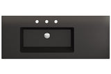 BOCCHI Ravenna 48" Rectangle Wallmount Fireclay Bathroom Sink, Matte Black , 3 Faucet Hole, 1305-004-0127