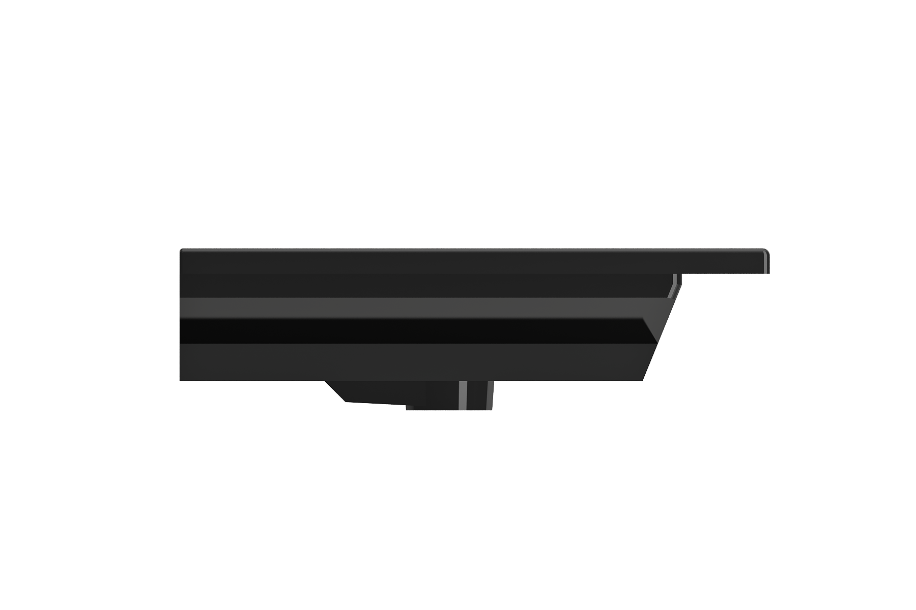 BOCCHI Ravenna 48" Rectangle Wallmount Fireclay Bathroom Sink, Black , Single Faucet Hole, 1305-005-0126