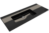 BOCCHI Ravenna 48" Rectangle Wallmount Fireclay Bathroom Sink, Black , Single Faucet Hole, 1305-005-0126