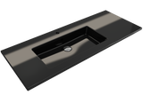 BOCCHI Ravenna 48" Rectangle Wallmount Fireclay Bathroom Sink, Black , Single Faucet Hole, 1305-005-0126