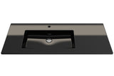 BOCCHI Ravenna 48" Rectangle Wallmount Fireclay Bathroom Sink, Black , Single Faucet Hole, 1305-005-0126