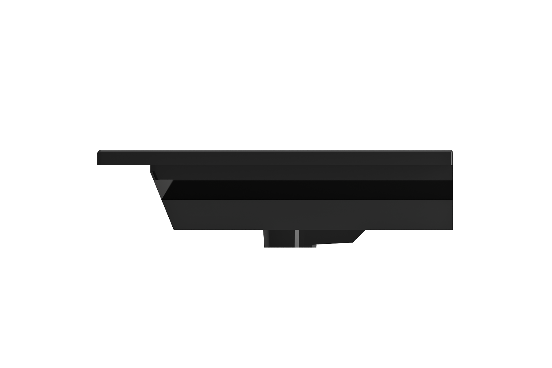 BOCCHI Ravenna 48" Rectangle Wallmount Fireclay Bathroom Sink, Black , Single Faucet Hole, 1305-005-0126