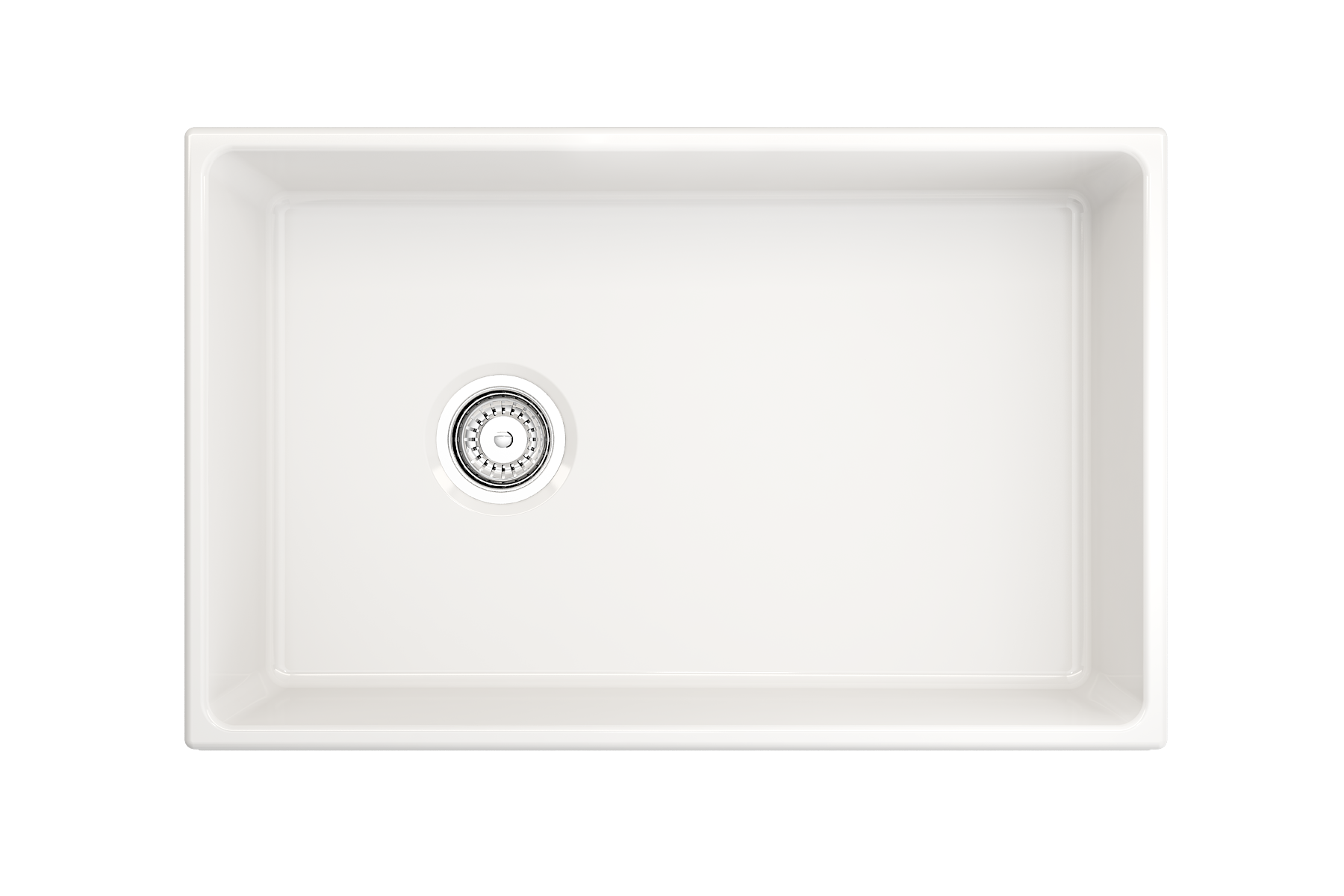 BOCCHI Vigneto 30" Fireclay Farmhouse Apron Single Bowl Kitchen Sink, White, 1347-001-0120