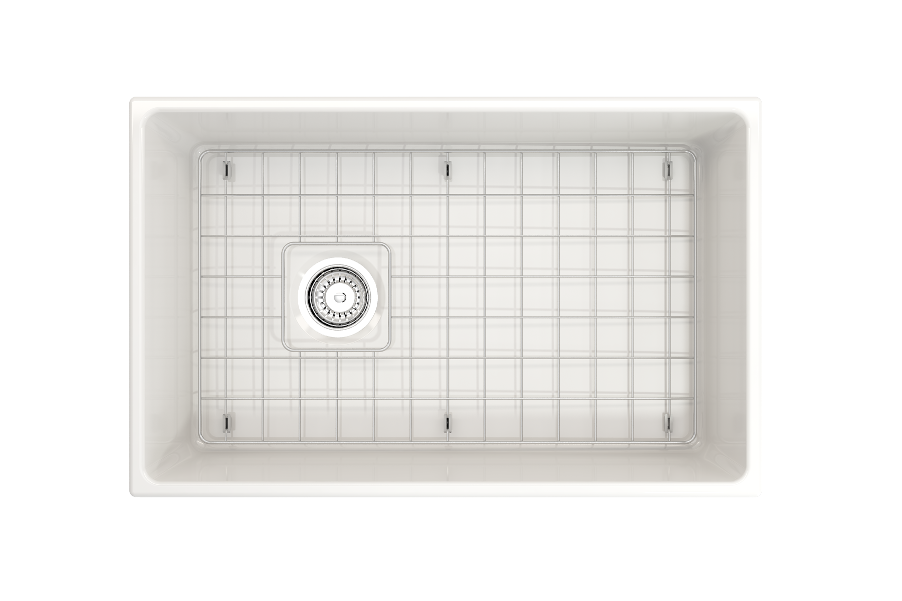 BOCCHI Vigneto 30" Fireclay Farmhouse Apron Single Bowl Kitchen Sink, White, 1347-001-0120
