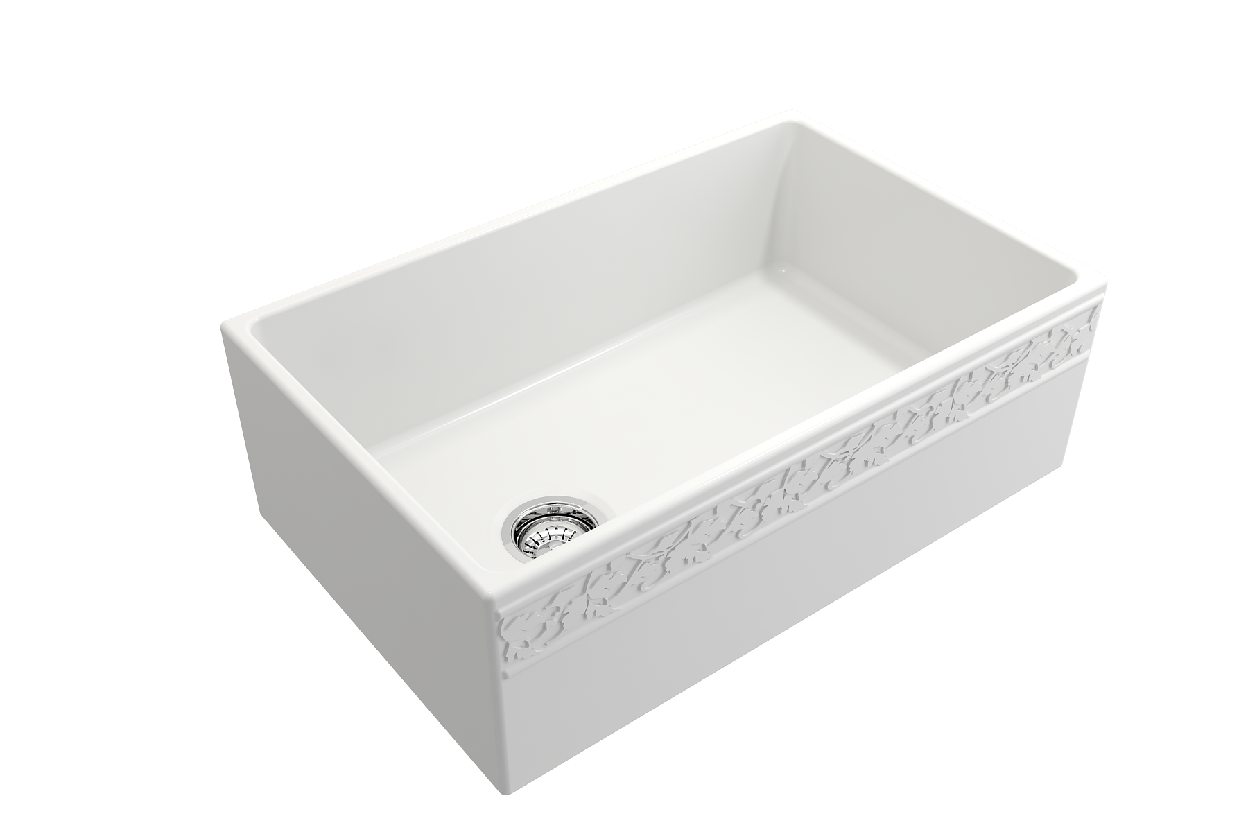 BOCCHI Vigneto 30" Fireclay Farmhouse Apron Single Bowl Kitchen Sink, Matte White, 1347-002-0120