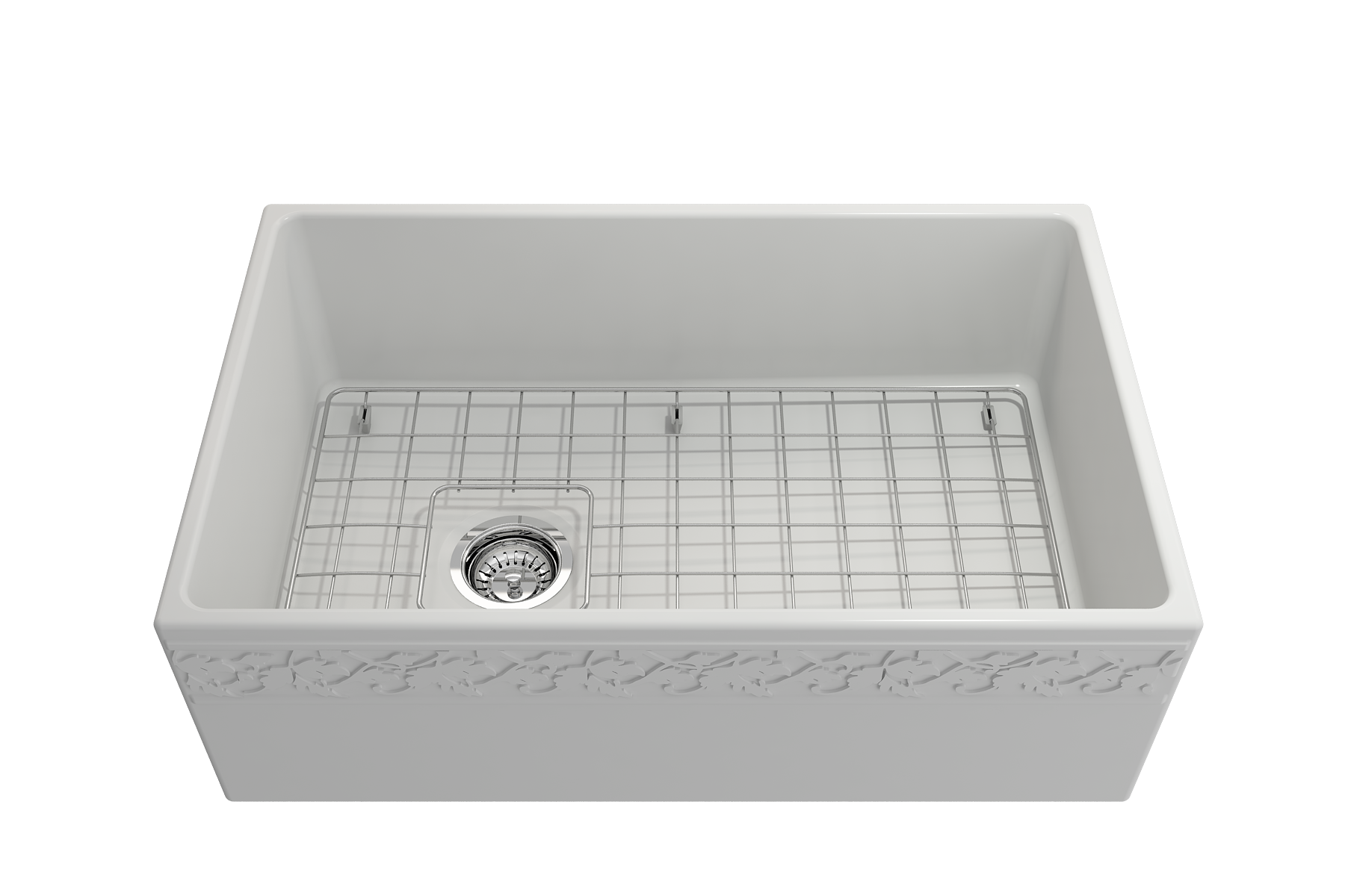 BOCCHI Vigneto 30" Fireclay Farmhouse Apron Single Bowl Kitchen Sink, Matte White, 1347-002-0120