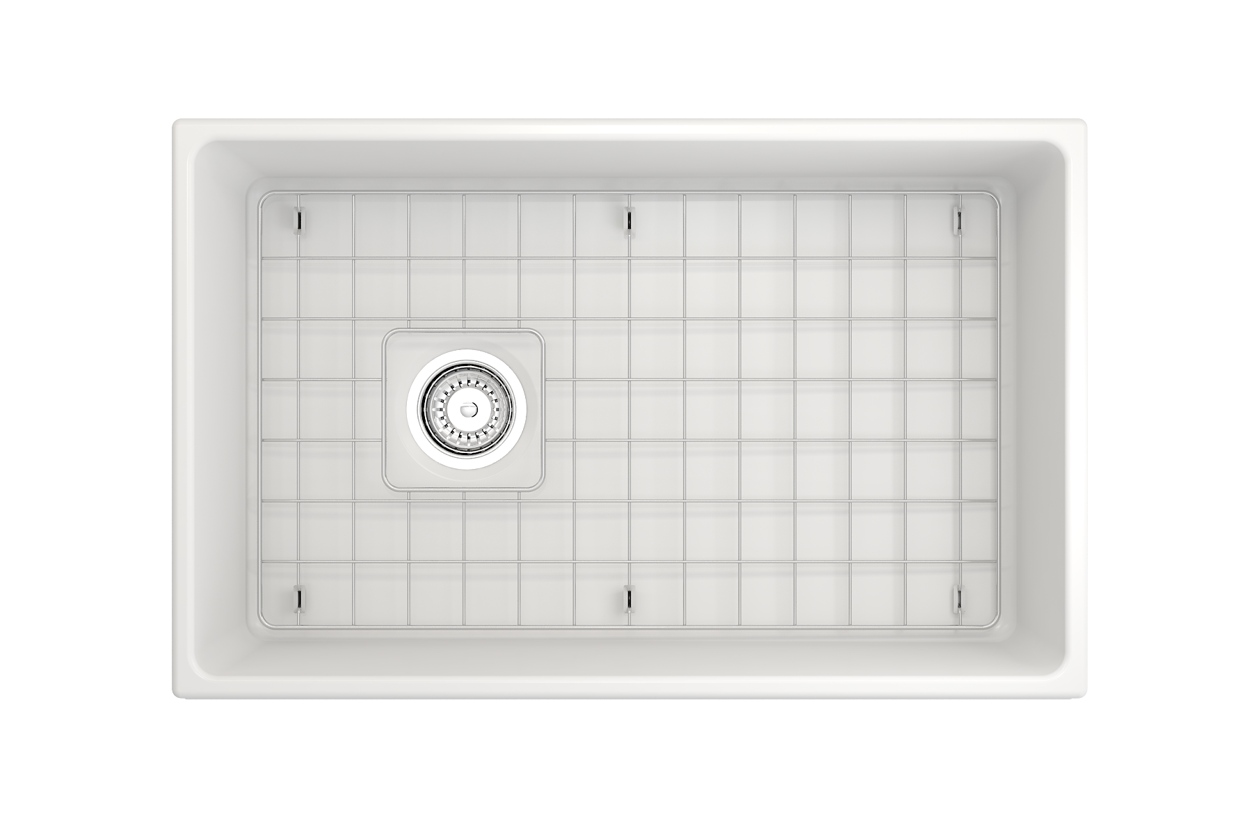 BOCCHI Vigneto 30" Fireclay Farmhouse Apron Single Bowl Kitchen Sink, Matte White, 1347-002-0120