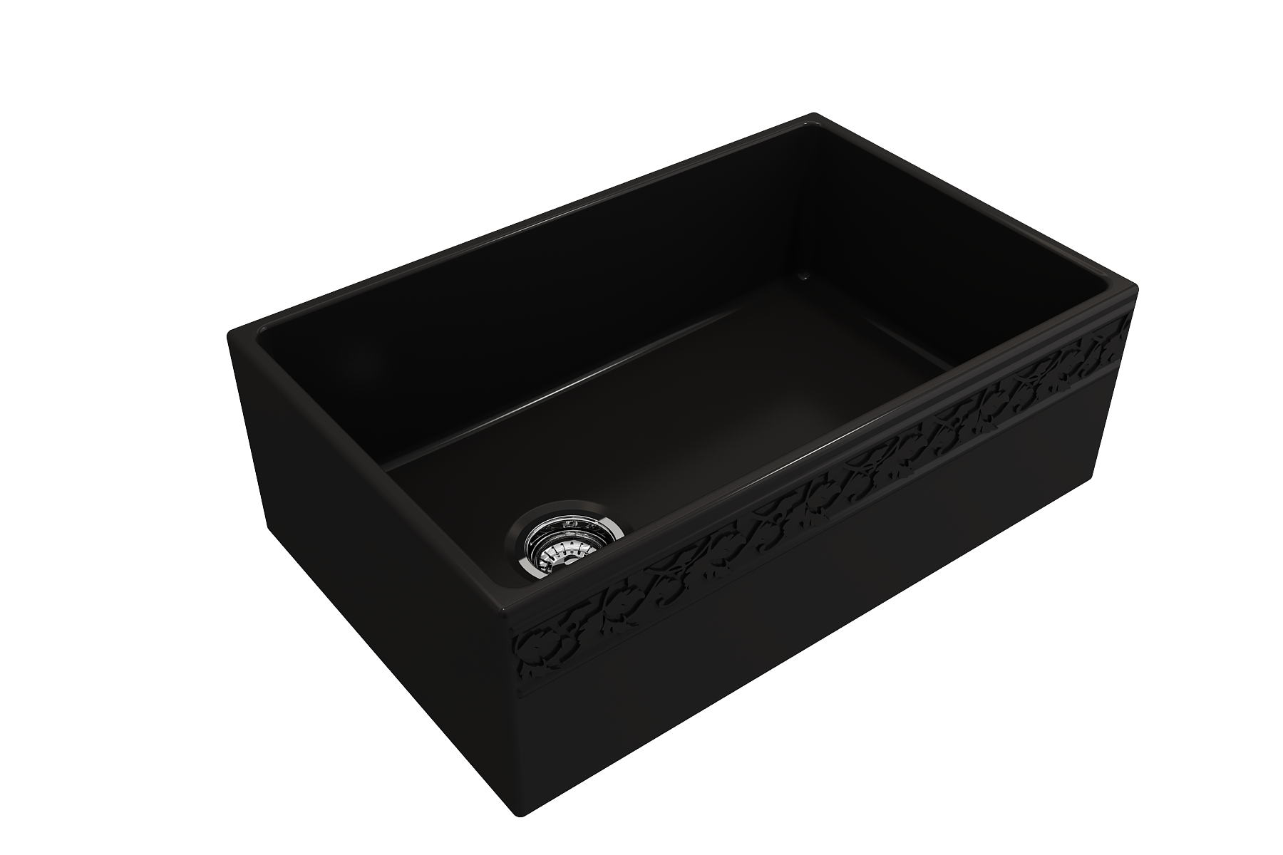 BOCCHI Vigneto 30" Fireclay Farmhouse Apron Single Bowl Kitchen Sink, Matte Black, 1347-004-0120