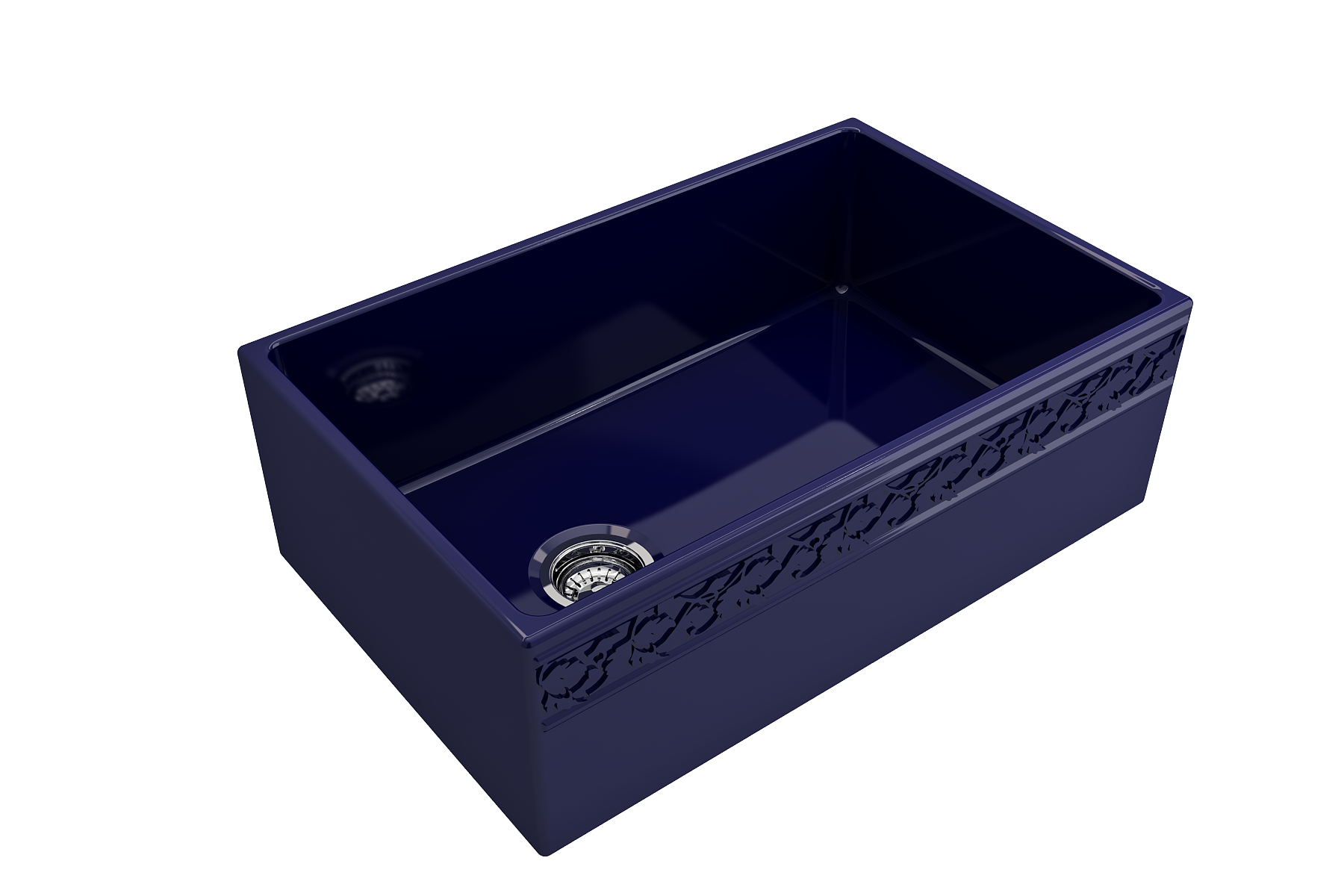 BOCCHI Vigneto 30" Fireclay Farmhouse Apron Single Bowl Kitchen Sink, Sapphire Blue, 1347-010-0120