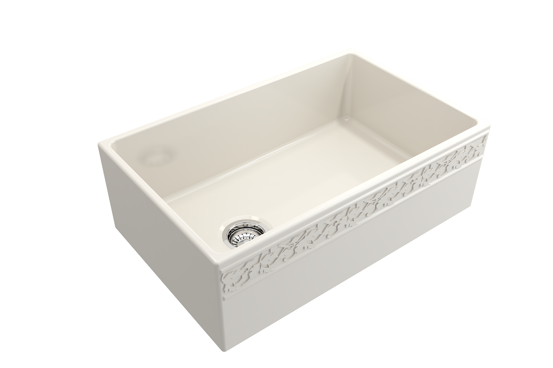 BOCCHI Vigneto 30" Fireclay Farmhouse Apron Single Bowl Kitchen Sink, Biscuit, 1347-014-0120