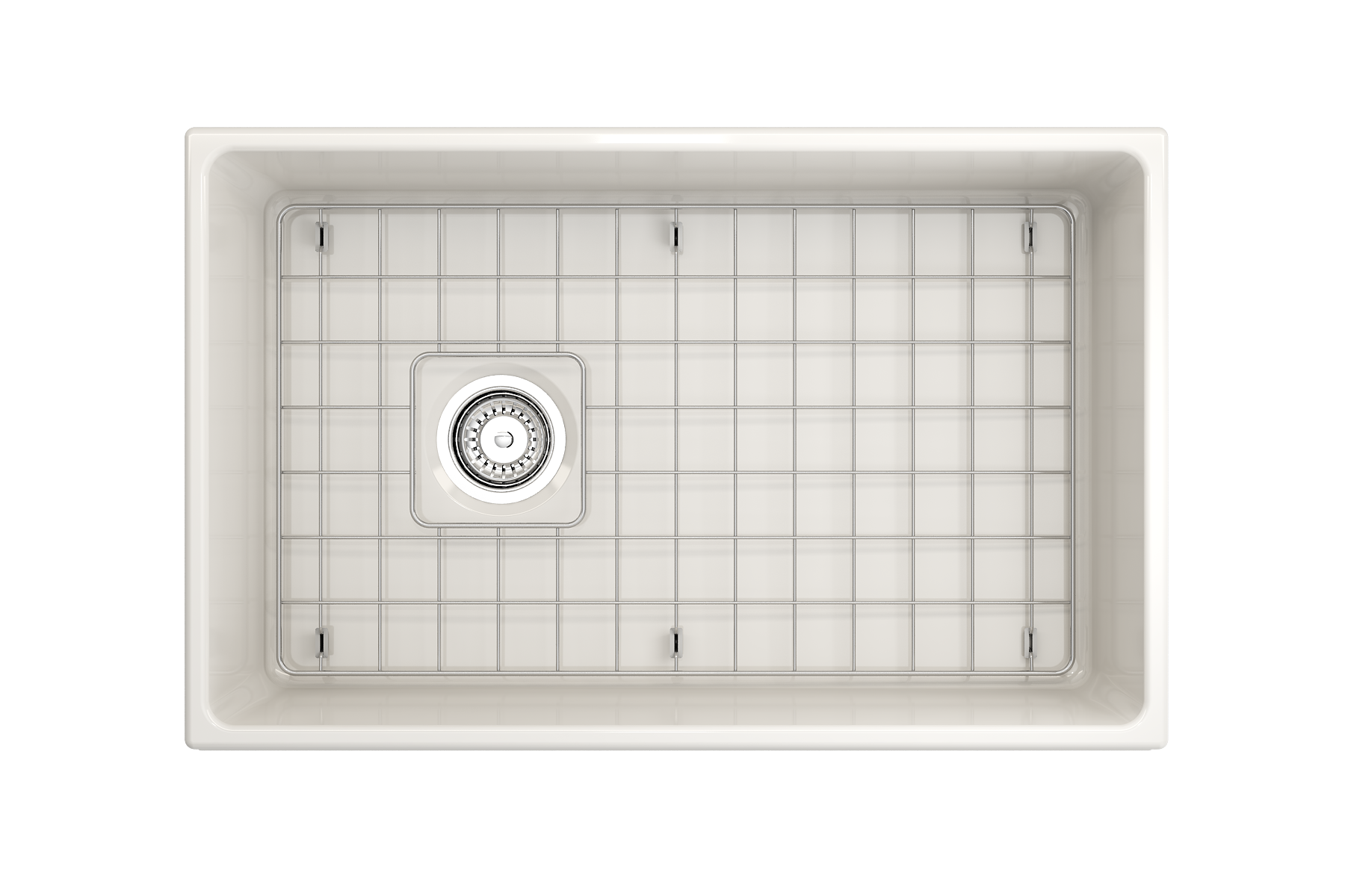 BOCCHI Vigneto 30" Fireclay Farmhouse Apron Single Bowl Kitchen Sink, Biscuit, 1347-014-0120