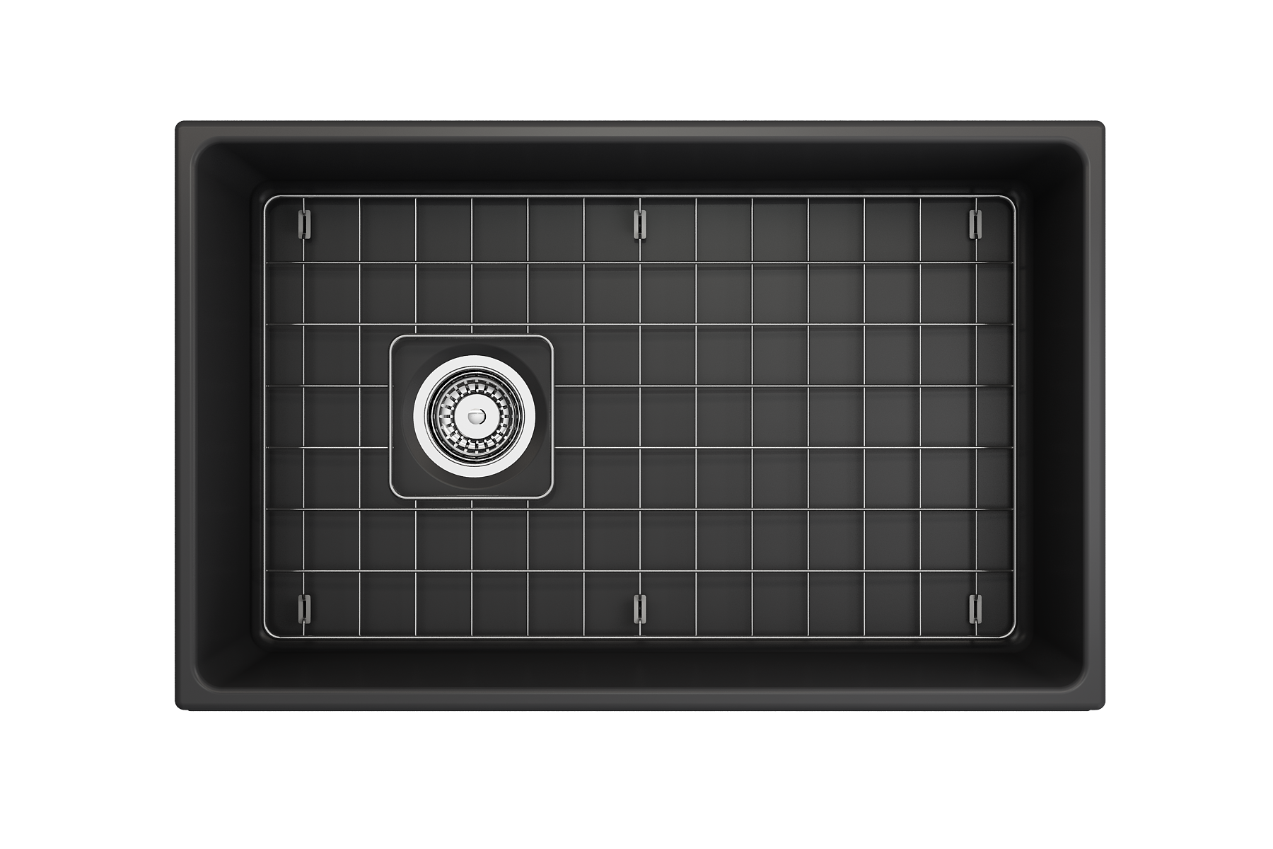 BOCCHI Vigneto 30" Fireclay Farmhouse Apron Single Bowl Kitchen Sink, Matte Dark Gray, 1347-020-0120