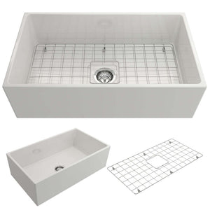 Alternate Image for BOCCHI Contempo 33" Fireclay Farmhouse Kitchen Sink, White, 1352-001-0120