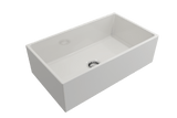 BOCCHI Contempo 33" Fireclay Farmhouse Apron Single Bowl Kitchen Sink, White, 1352-001-0120 | The Sink Boutique