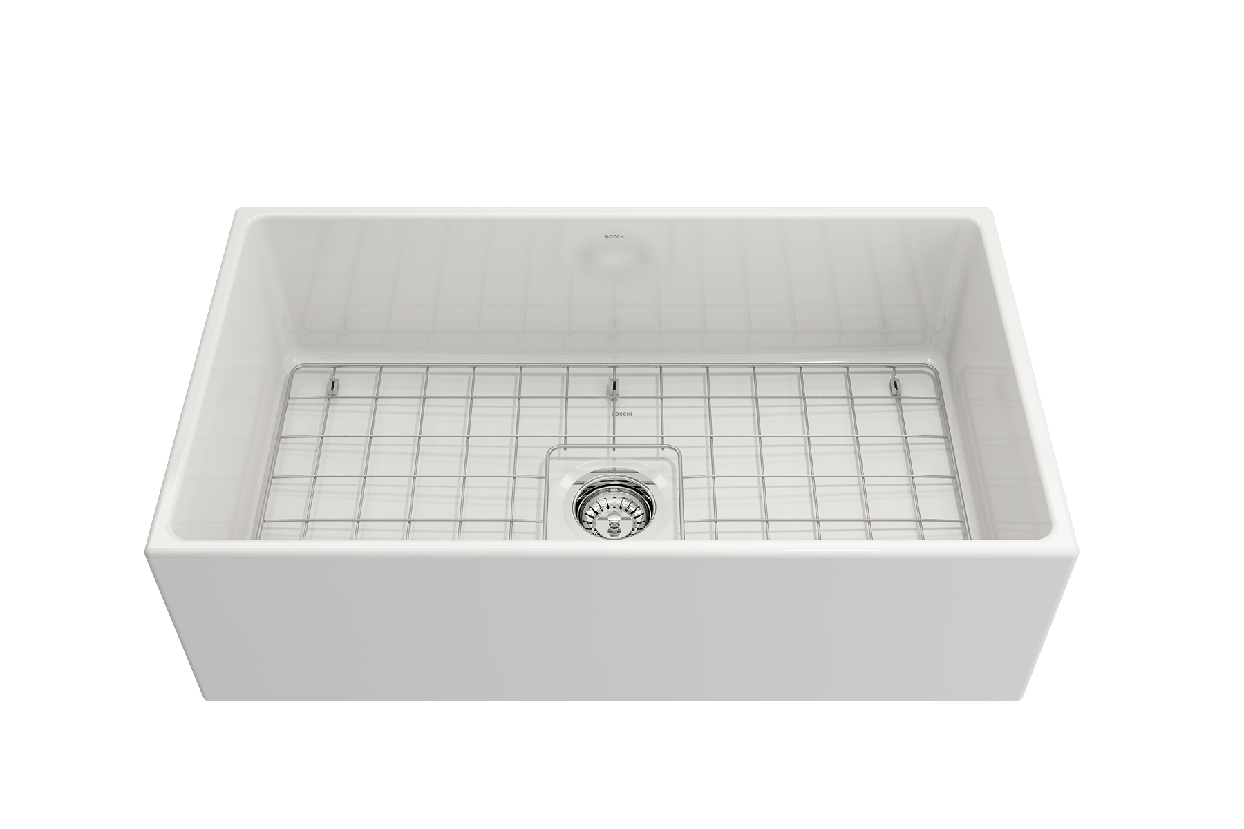 BOCCHI Contempo 33" Fireclay Farmhouse Kitchen Sink, White, 1352-001-0120