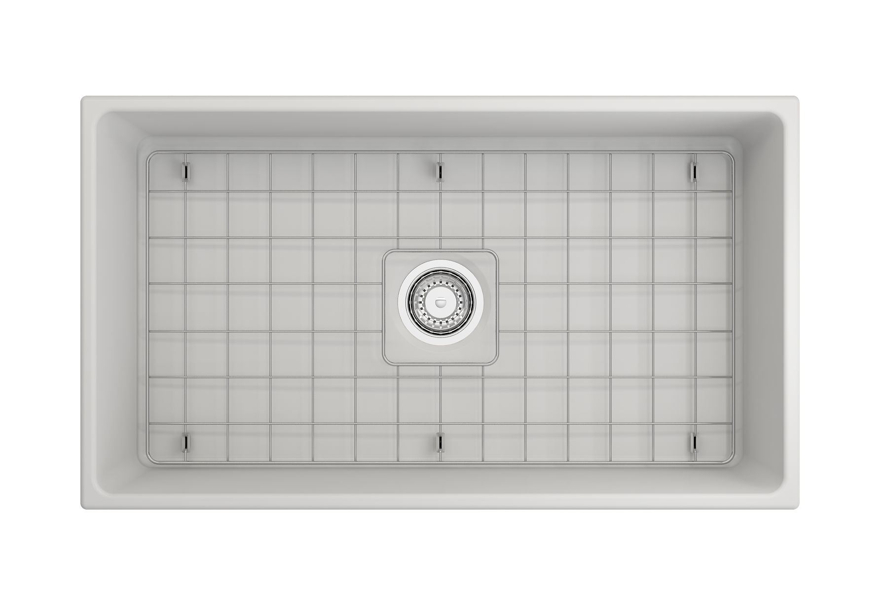 BOCCHI Contempo 33" Fireclay Farmhouse Apron Single Bowl Kitchen Sink, Matte White, 1352-002-0120