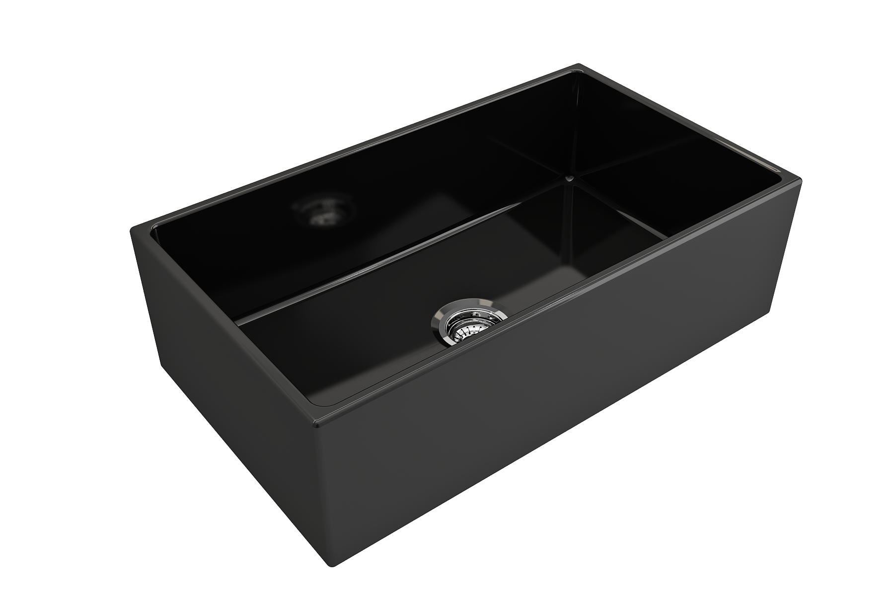 BOCCHI Contempo 33" Fireclay Farmhouse Apron Single Bowl Kitchen Sink, Black, 1352-005-0120