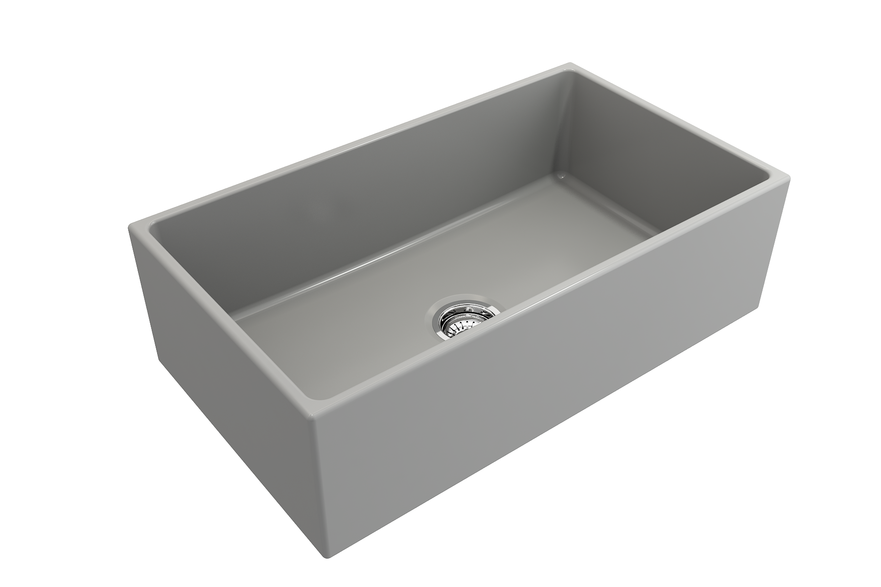 BOCCHI Contempo 33" Fireclay Farmhouse Apron Single Bowl Kitchen Sink, Matte Gray, 1352-006-0120