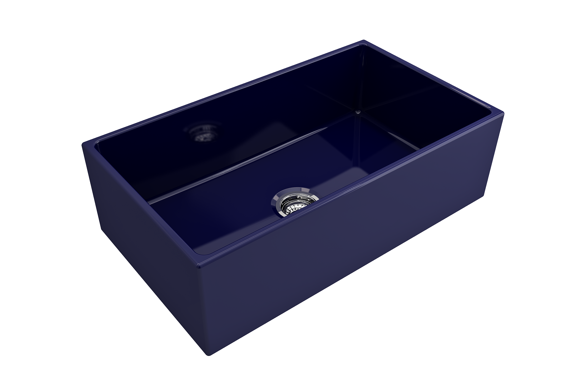 BOCCHI Contempo 33" Fireclay Farmhouse Apron Single Bowl Kitchen Sink, Sapphire Blue, 1352-010-0120
