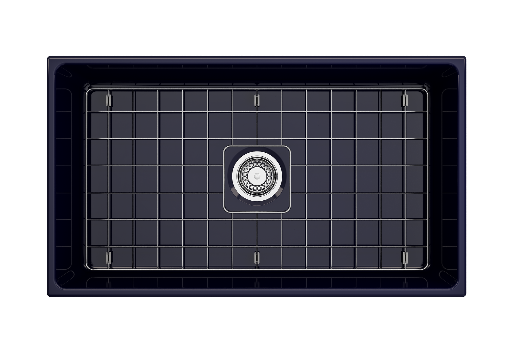 BOCCHI Contempo 33" Fireclay Farmhouse Apron Single Bowl Kitchen Sink, Sapphire Blue, 1352-010-0120