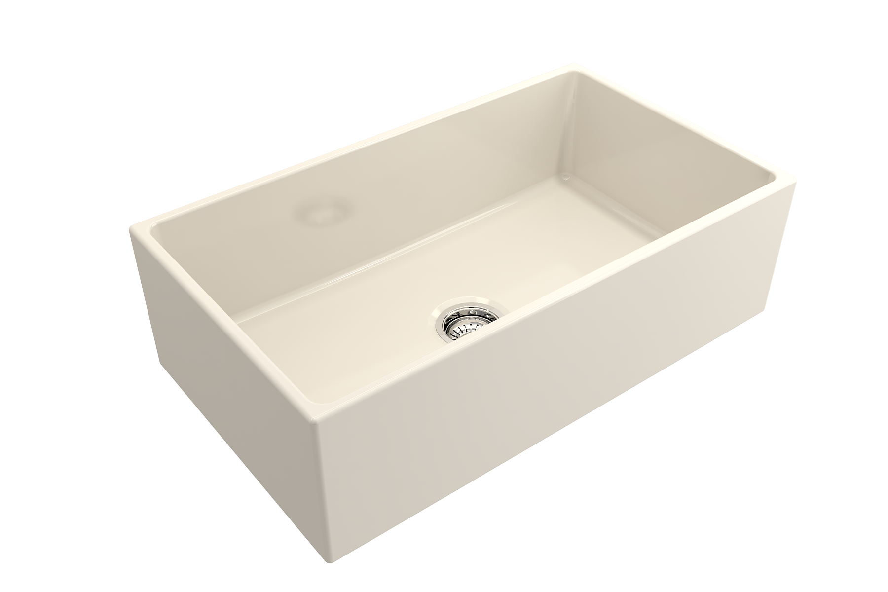 BOCCHI Contempo 33" Fireclay Farmhouse Apron Single Bowl Kitchen Sink, Biscuit, 1352-014-0120