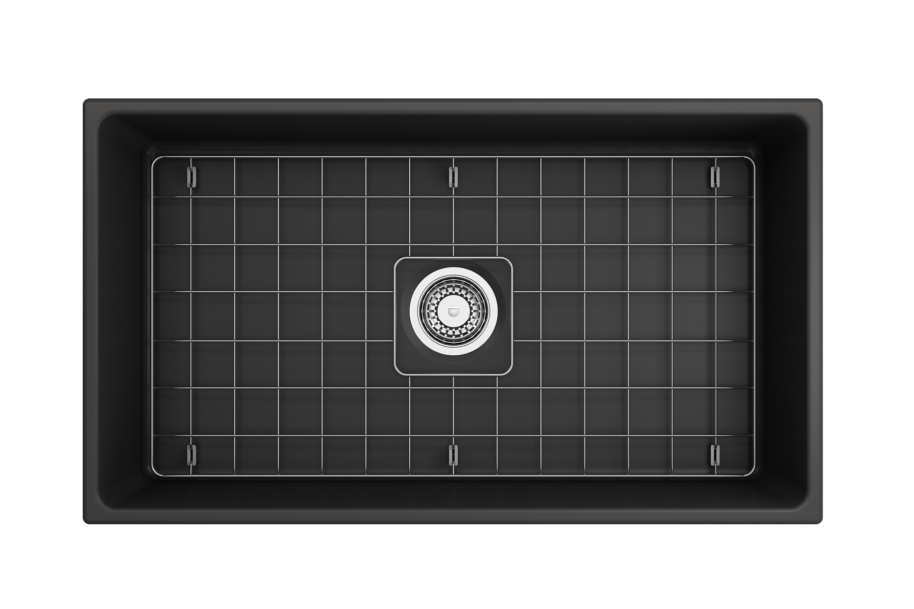 BOCCHI Contempo 33" Fireclay Farmhouse Apron Single Bowl Kitchen Sink, Matte Dark Gray, 1352-020-0120