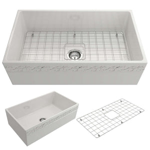 Alternate Image for BOCCHI Vigneto 33" Fireclay Farmhouse Apron Single Bowl Kitchen Sink, White, 1353-001-0120