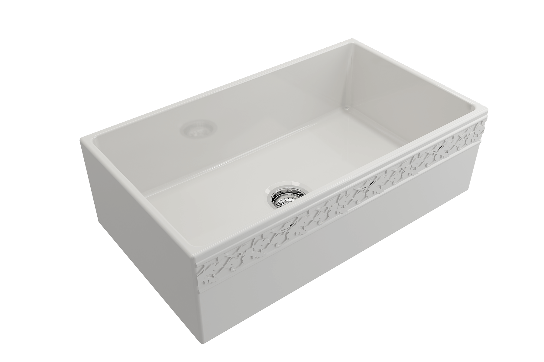 BOCCHI Vigneto 33" Fireclay Farmhouse Apron Single Bowl Kitchen Sink, White, 1353-001-0120