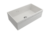BOCCHI Vigneto 33" Fireclay Farmhouse Apron Single Bowl Kitchen Sink, White, 1353-001-0120 | The Sink Boutique