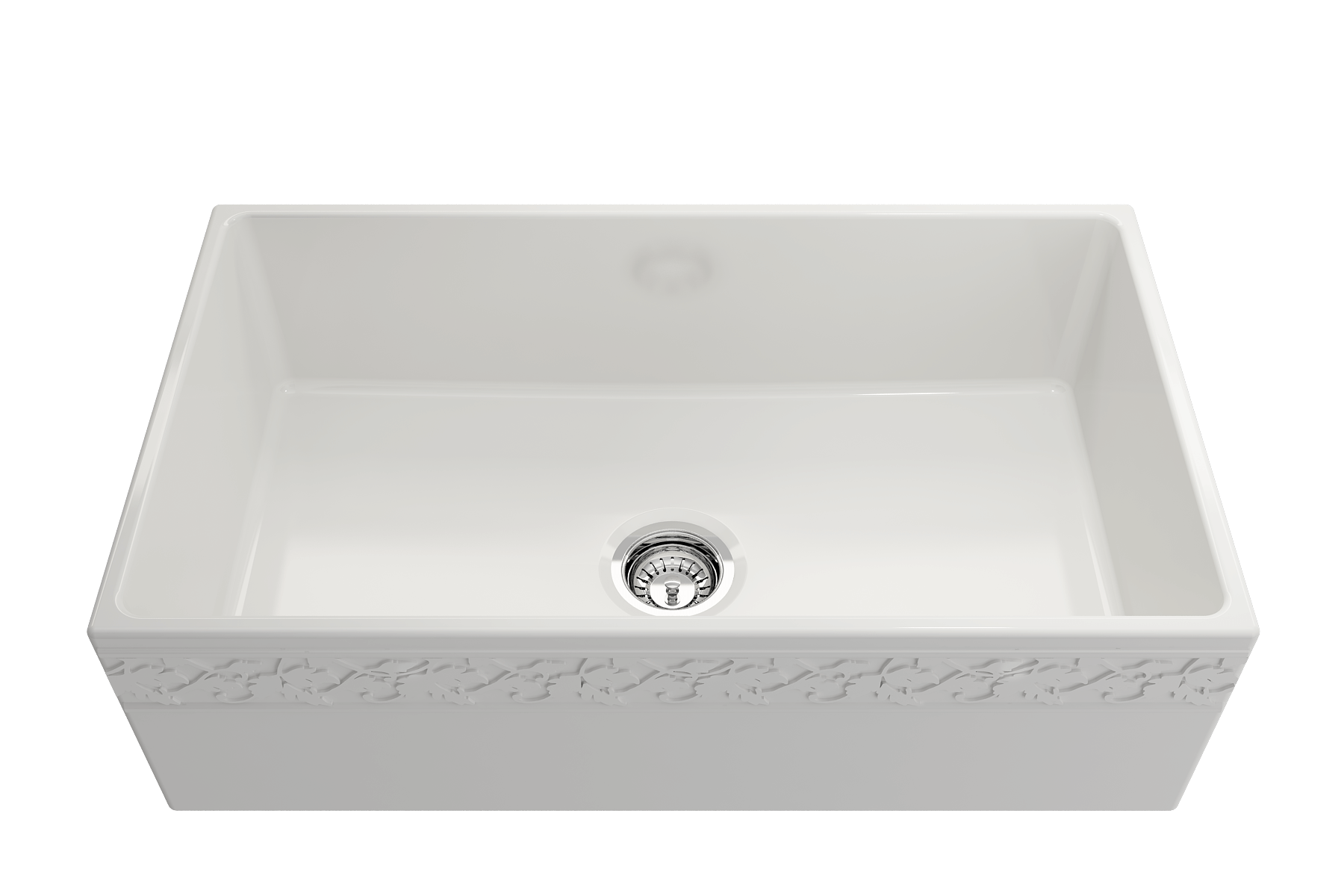 BOCCHI Vigneto 33" Fireclay Farmhouse Apron Single Bowl Kitchen Sink, White, 1353-001-0120