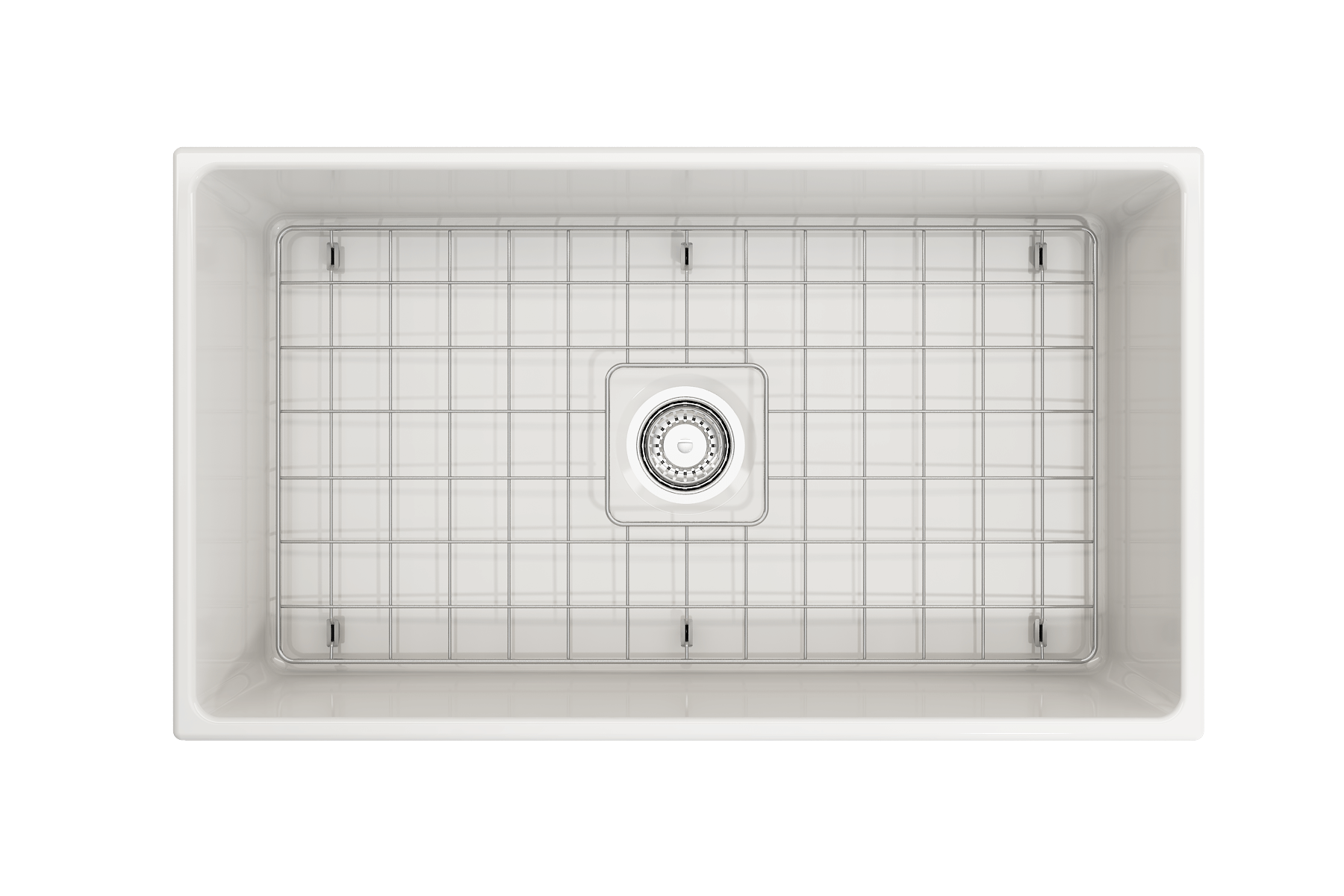 BOCCHI Vigneto 33" Fireclay Farmhouse Apron Single Bowl Kitchen Sink, White, 1353-001-0120