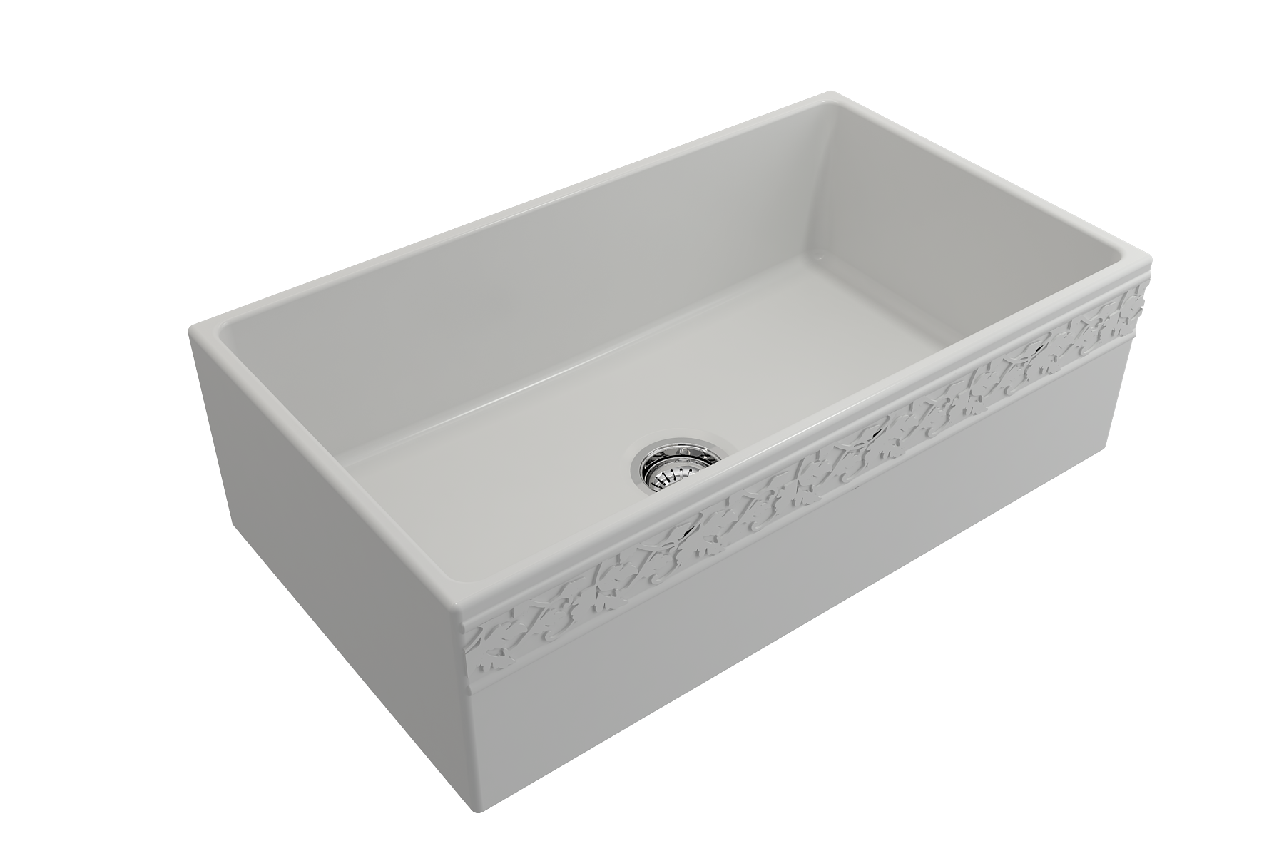 BOCCHI Vigneto 33" Fireclay Farmhouse Apron Single Bowl Kitchen Sink, Matte White, 1353-002-0120