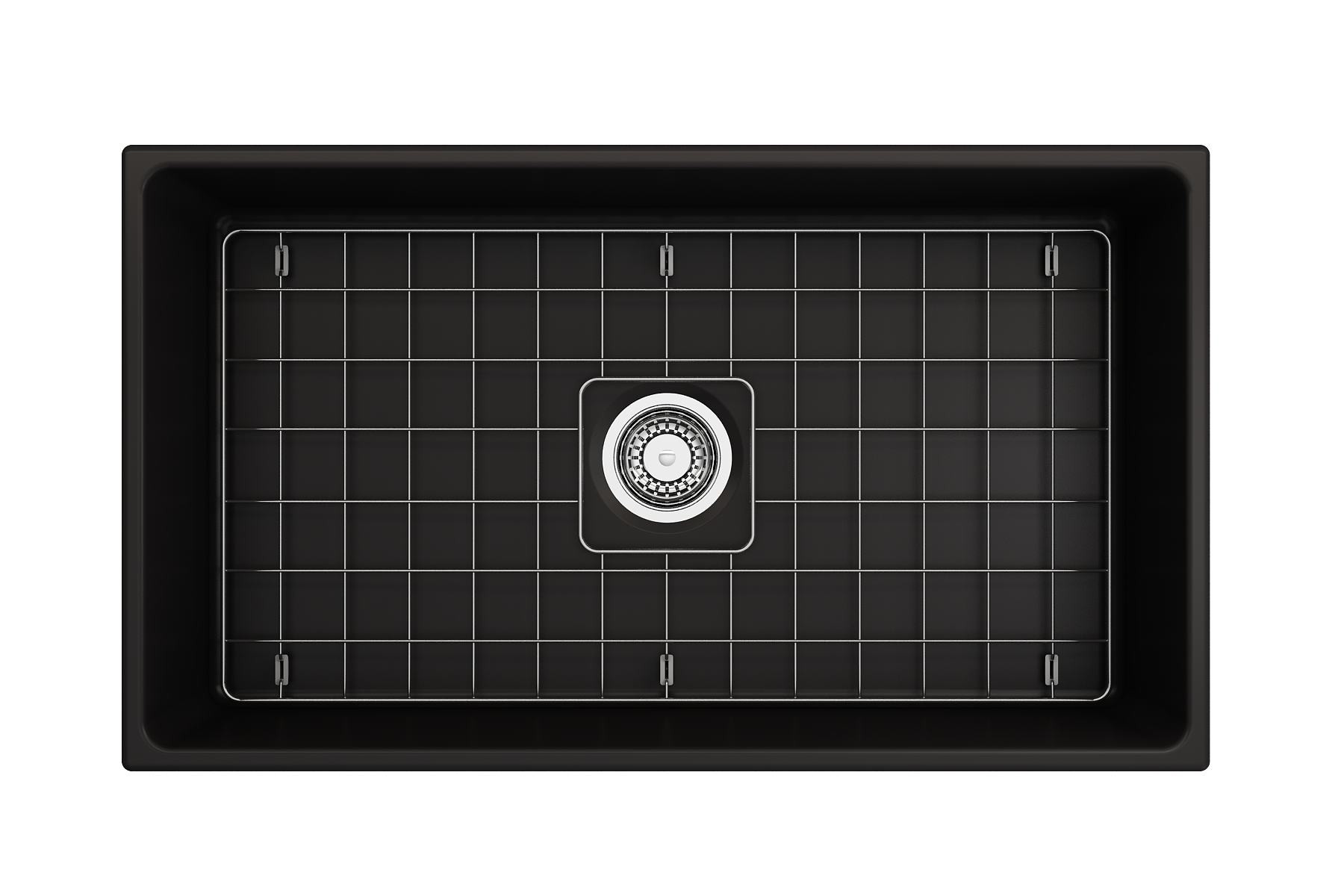 BOCCHI Vigneto 33" Fireclay Farmhouse Apron Single Bowl Kitchen Sink, Matte Black, 1353-004-0120