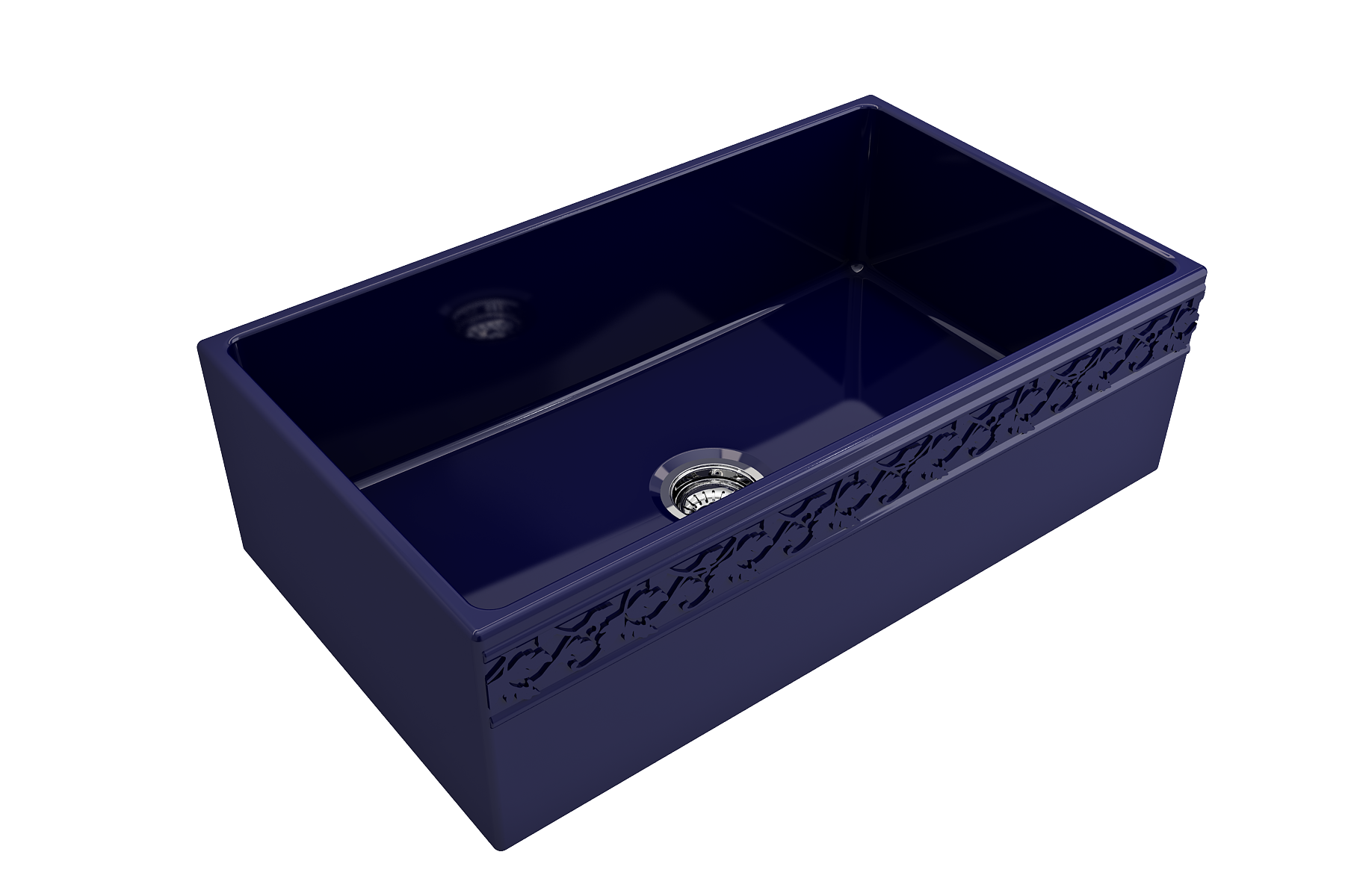 BOCCHI Vigneto 33" Fireclay Farmhouse Apron Single Bowl Kitchen Sink, Sapphire Blue, 1353-010-0120
