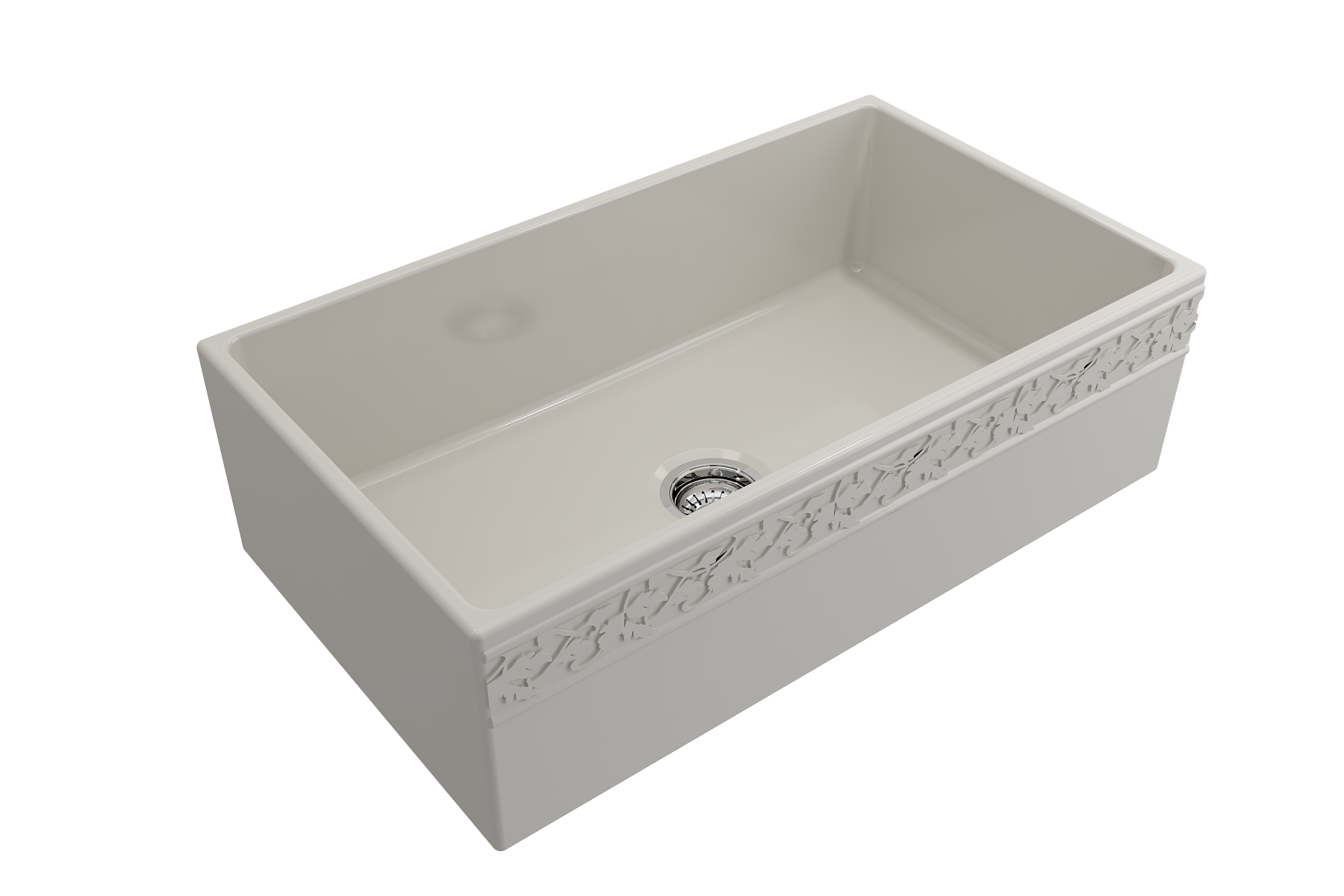 BOCCHI Vigneto 33" Fireclay Farmhouse Apron Single Bowl Kitchen Sink, Biscuit, 1353-014-0120