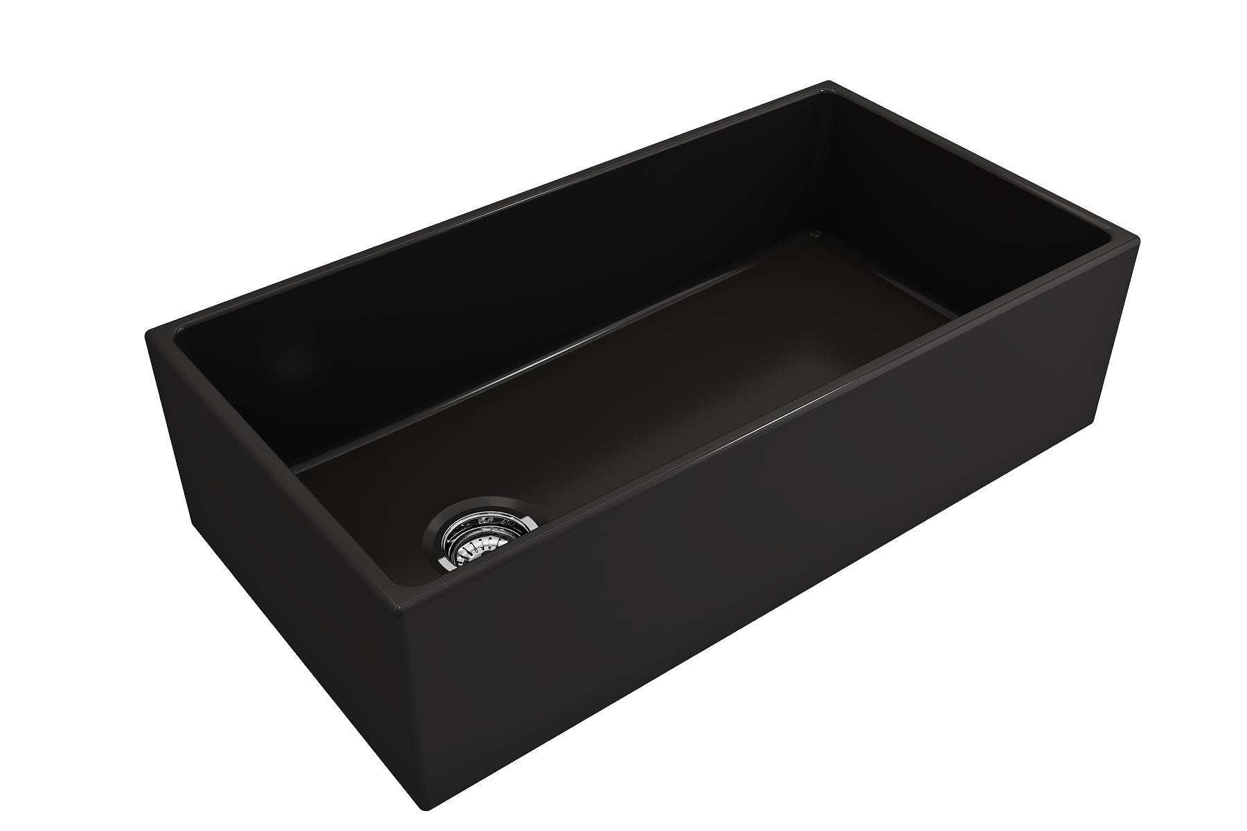 BOCCHI Contempo 36" Fireclay Farmhouse Apron Single Bowl Kitchen Sink, Matte Black, 1354-004-0120