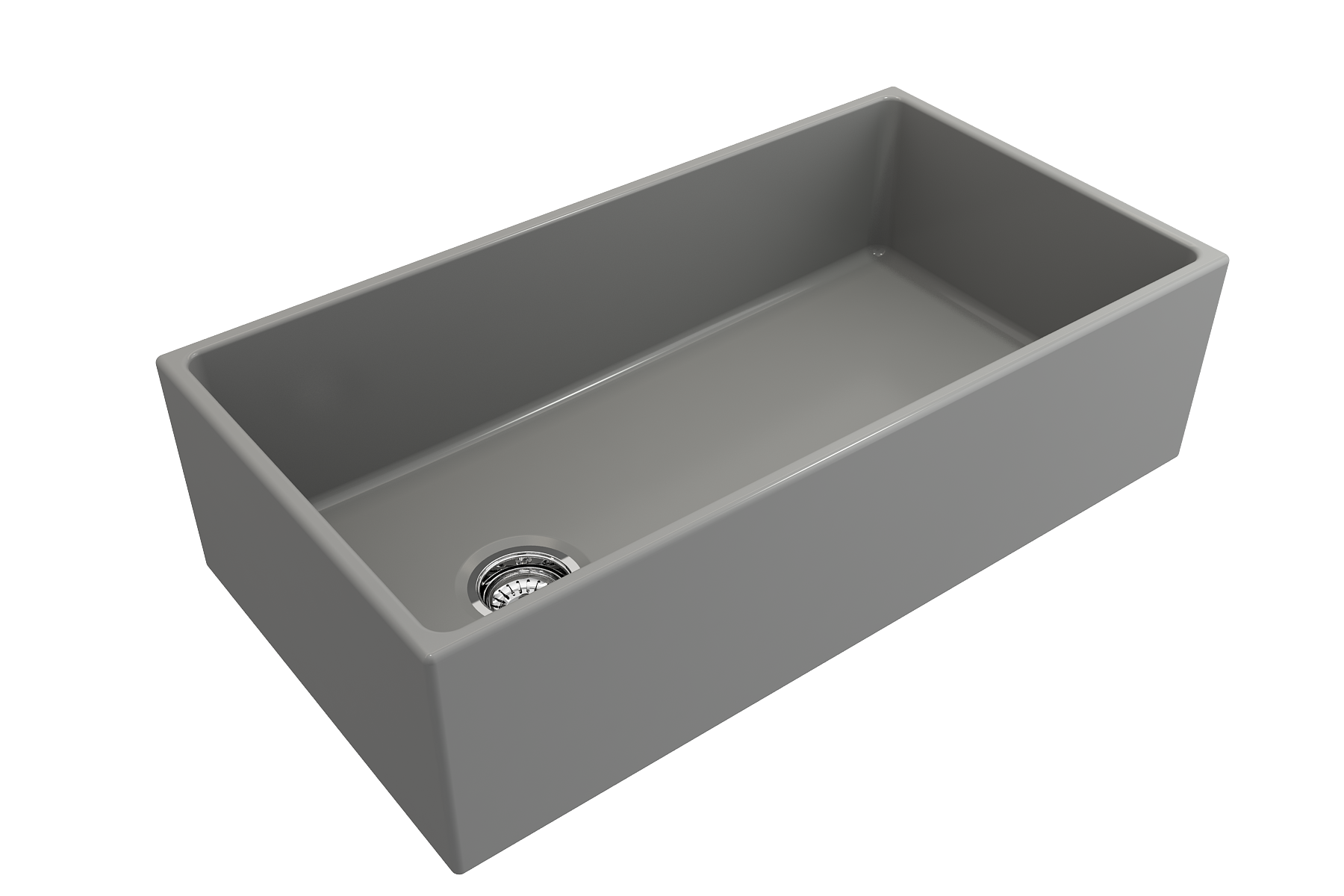 BOCCHI Contempo 36" Fireclay Farmhouse Apron Single Bowl Kitchen Sink, Matte Gray, 1354-006-0120